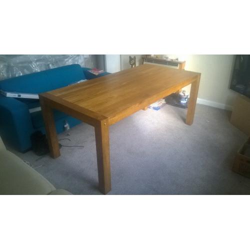 solid oak dining table