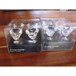 8 X LARGE CRYSTAL DOOR KNOBS ( 40MM). BNIB