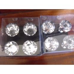 8 X LARGE CRYSTAL DOOR KNOBS ( 40MM). BNIB