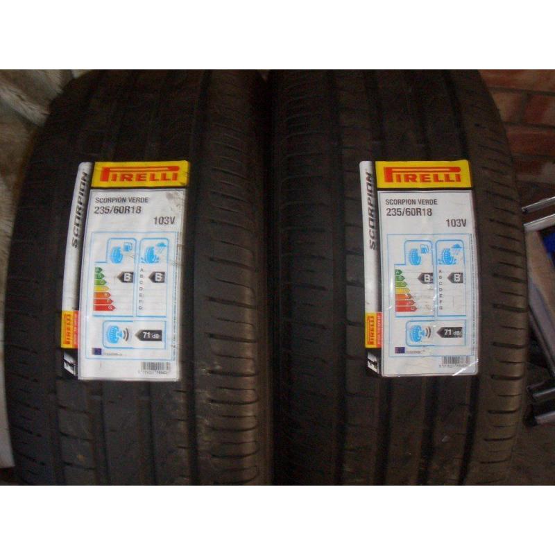 2x Pirr Scorpion Verde 235/60/18 103v........used 4mm each tyre