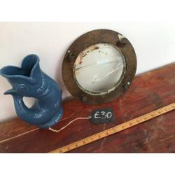 Antique dive recorder port hole brass heavy prop nautical boat collectable
