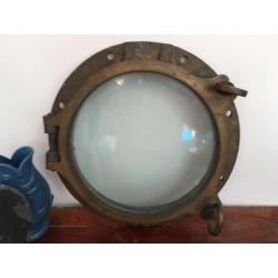 Antique dive recorder port hole brass heavy prop nautical boat collectable