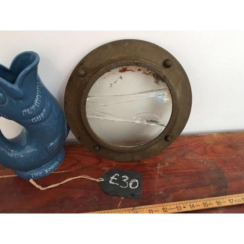 Antique dive recorder port hole brass heavy prop nautical boat collectable