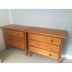 Spanish pine double wardrobes and chest of drawers