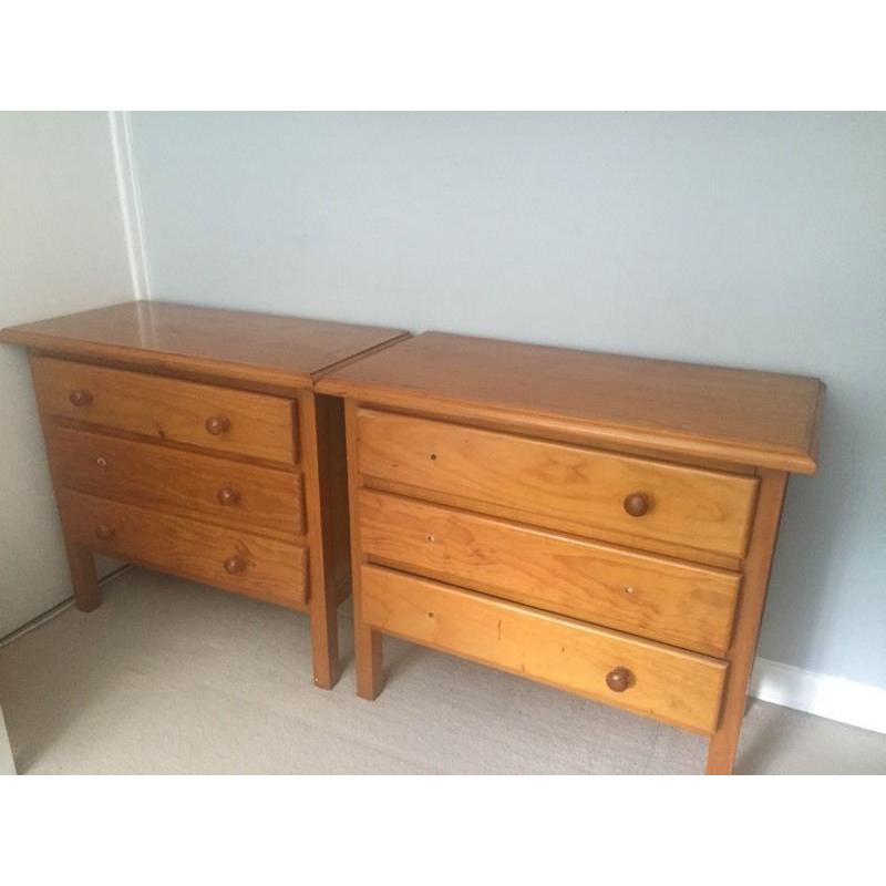 Spanish pine double wardrobes and chest of drawers