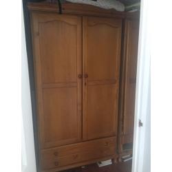 Spanish pine double wardrobes and chest of drawers