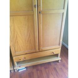 Spanish pine double wardrobes and chest of drawers