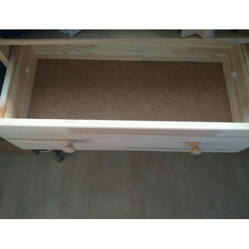 Pure pine wood chest cabinet with three drawers