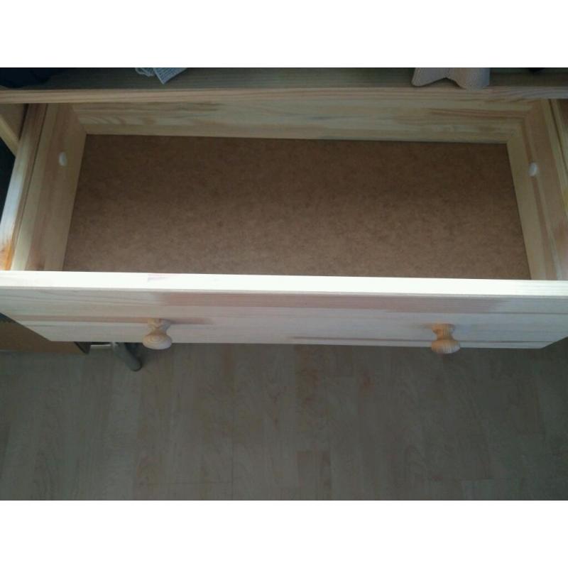 Pure pine wood chest cabinet with three drawers