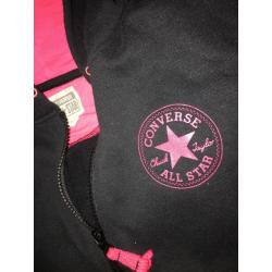 Girls black and pink converse hoody