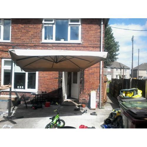 big patio umbrella bolts to the floor