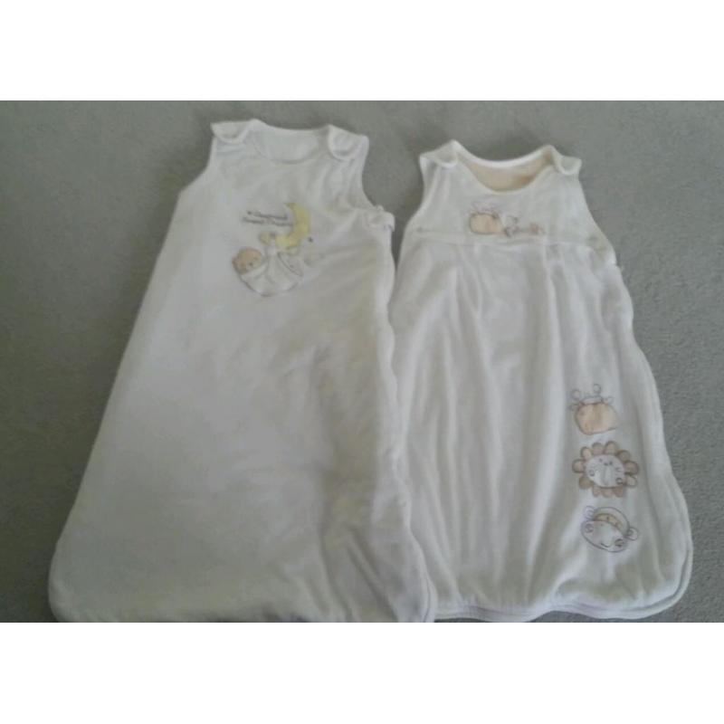 Two white baby sleeping bags 6-12 months
