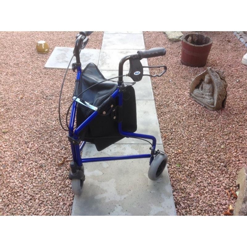 Walking aid with brakes plus bag ,vgc