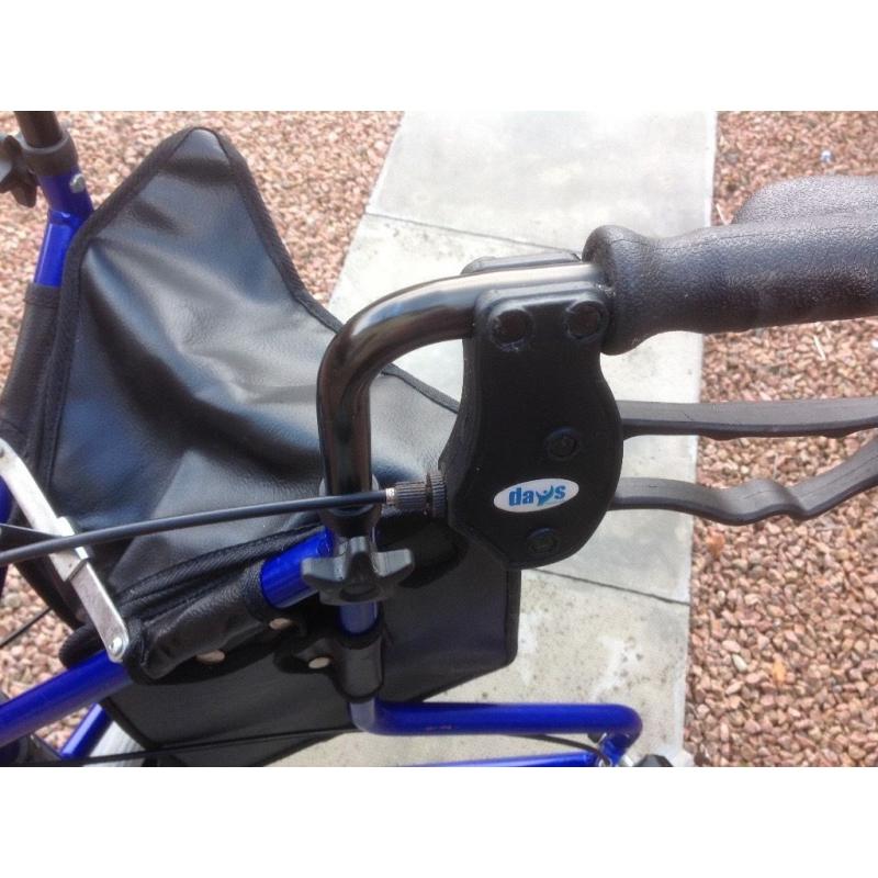 Walking aid with brakes plus bag ,vgc