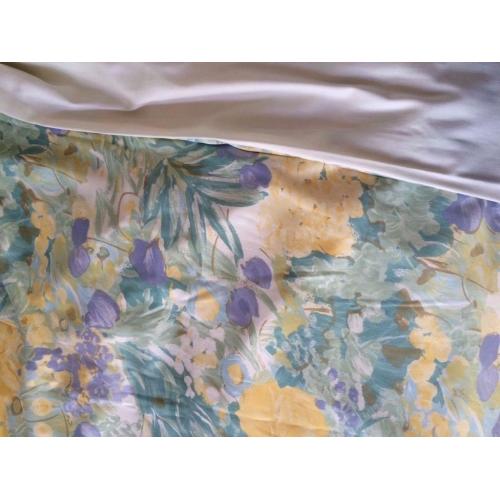 1 Pair of Fully-Lined Floral (Yellow/Pale Green/Pale Blue) Curtains + 1 Pair of Matching Tiebacks
