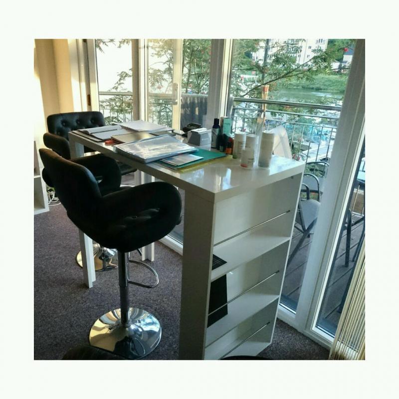 Bar table and stools can be used as office desk too
