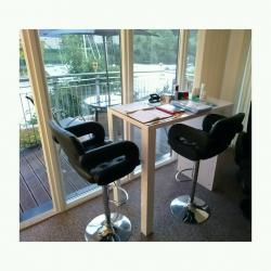 Bar table and stools can be used as office desk too