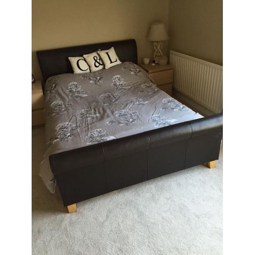 Faux Leather Double Bed For Sale