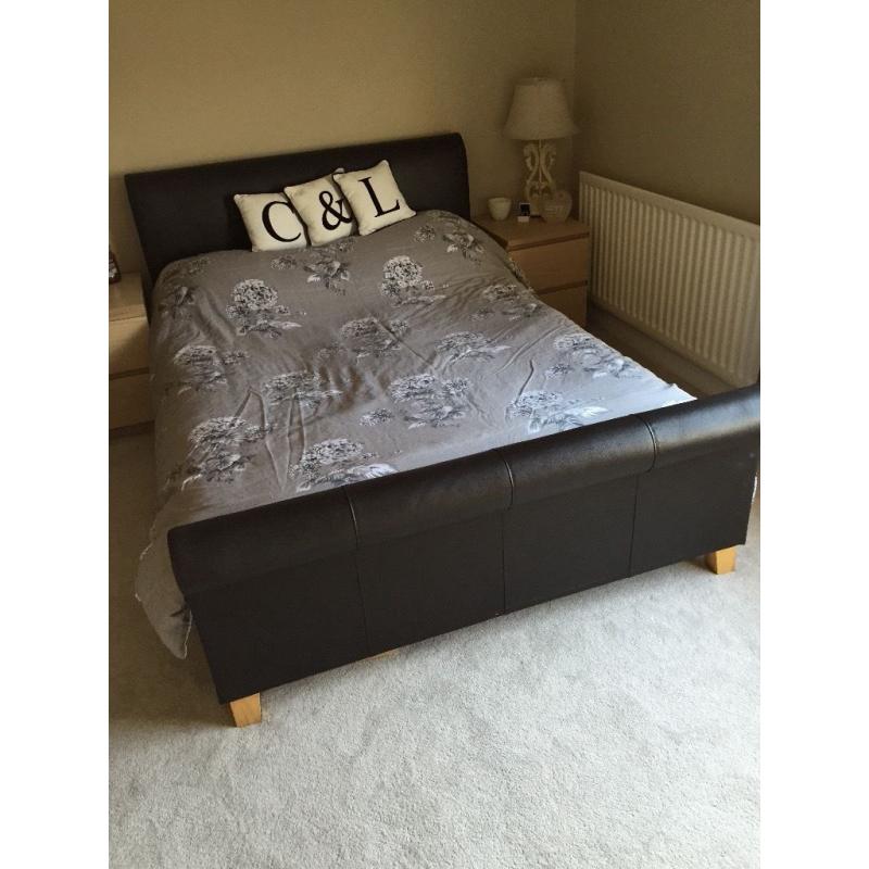 Faux Leather Double Bed For Sale