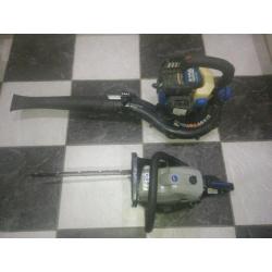 Petrol chainsaw McAllister and McAllister leaf blower