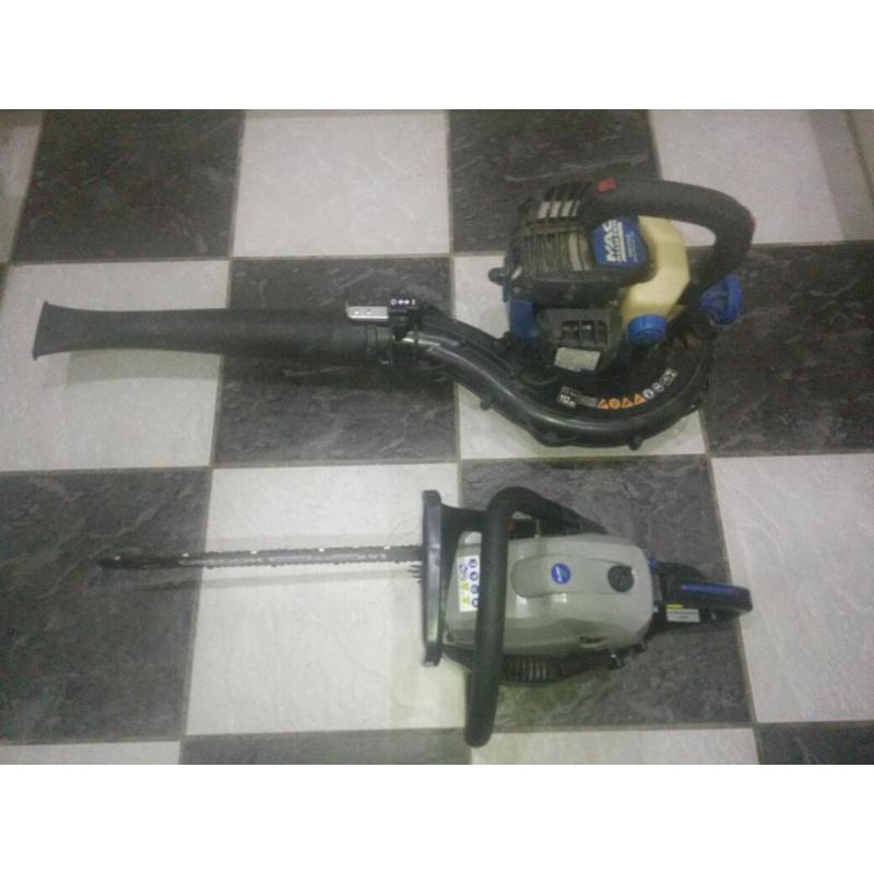 Petrol chainsaw McAllister and McAllister leaf blower