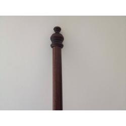 6ft Dark Wood Curtain Pole