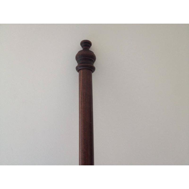 6ft Dark Wood Curtain Pole