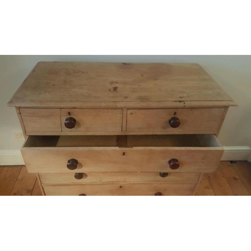 Stripped pine chest of drawers (free local delivery)