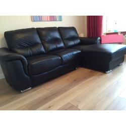 Black 3 seater chaise