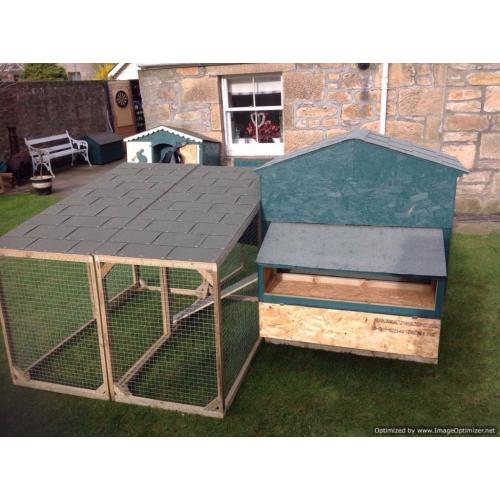 chicken coop with double run