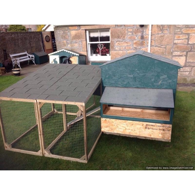 chicken coop with double run