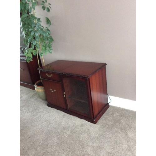 J E Coyle mahogany hi-fi cabinet