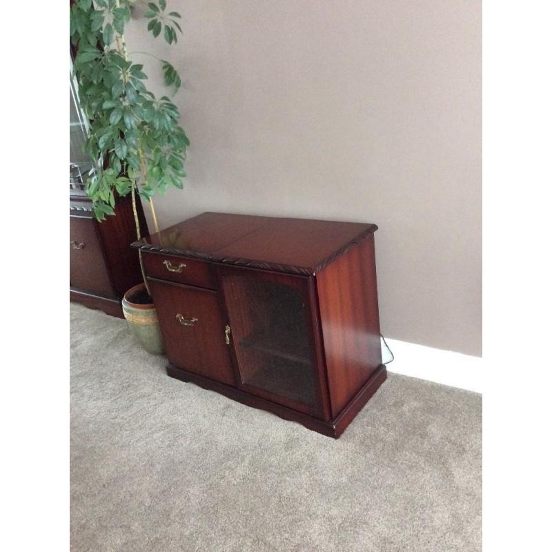J E Coyle mahogany hi-fi cabinet