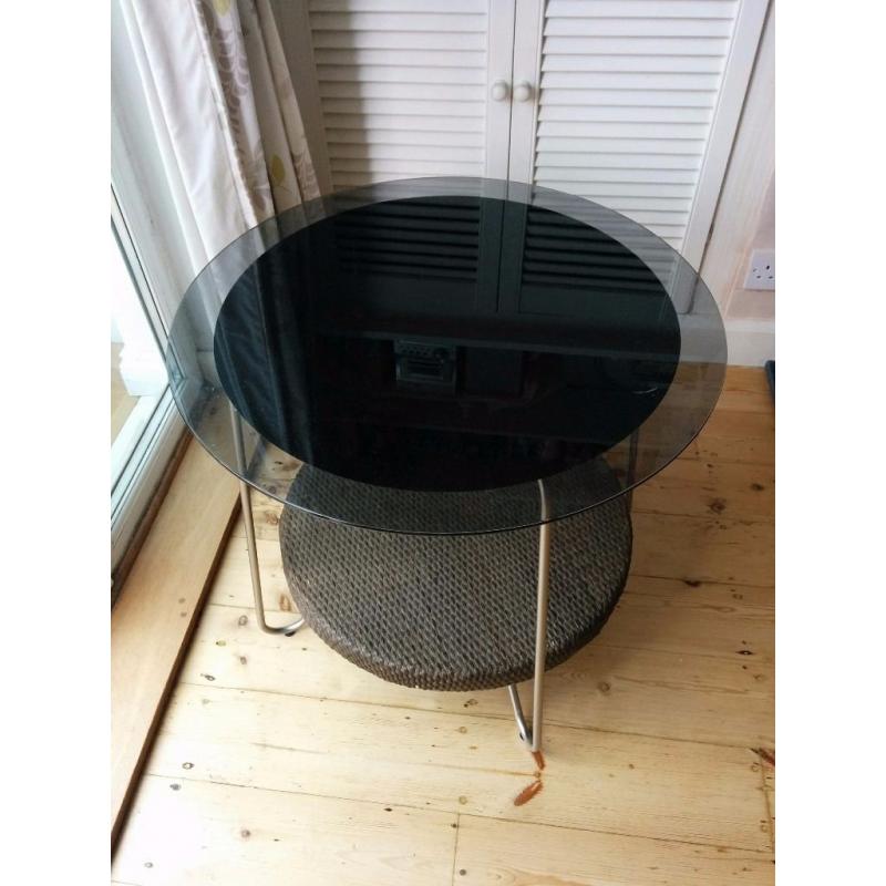 Glass top coffee table