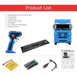 Heavy Truck RTR RC Car RUICHUANG QY1101 1/32 2.4G Electric Mercedes Benz Container