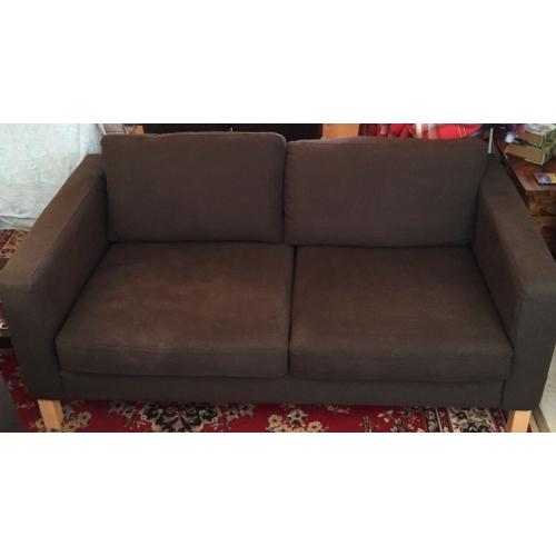 Ikea Karlstad Dark Brown Two Seater Sofa Good Condition