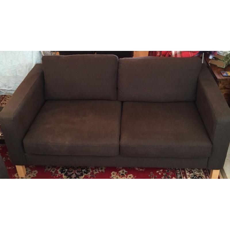 Ikea Karlstad Dark Brown Two Seater Sofa Good Condition