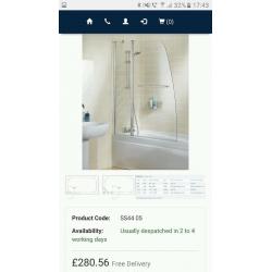 Lakes 1200mm Bath Shower Screen