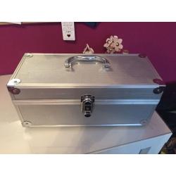 Medium Sized Silver Vanity Storage Case For Nails/Make-Up