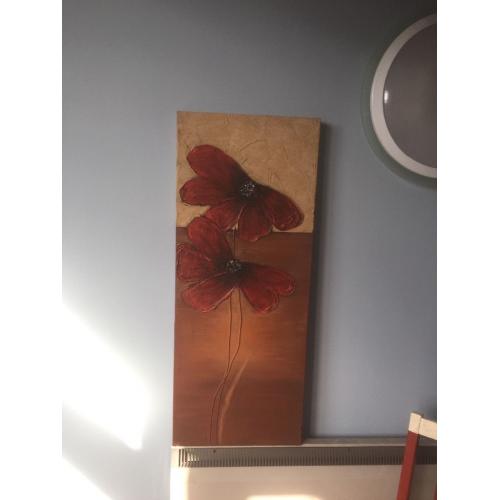 Terrocatta & cream canvas / picture