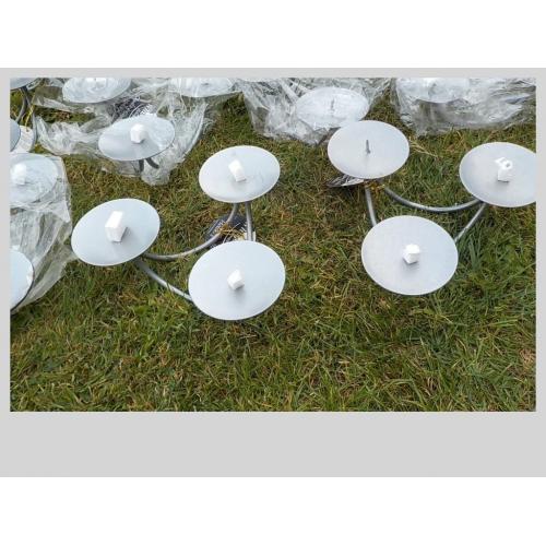 14 X CANDLE HOLDERS - PEWTER COLOUR