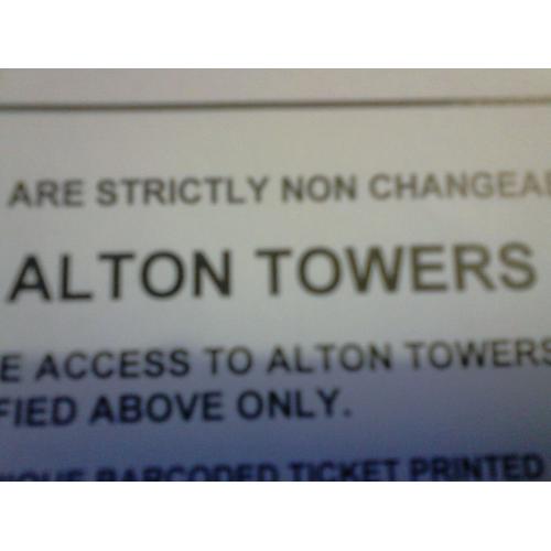 ALTON TOWERS TICKETS