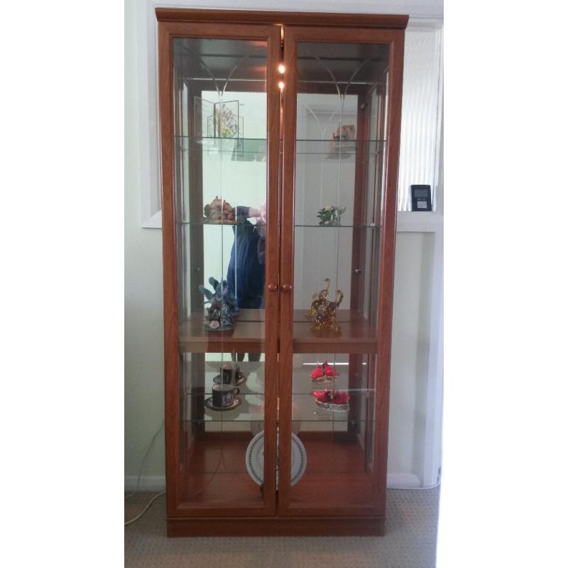 Tall Beveled Glass Cabinet