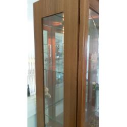 Tall Beveled Glass Cabinet