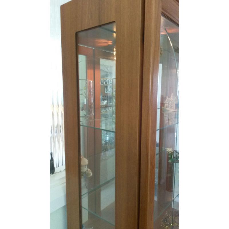 Tall Beveled Glass Cabinet