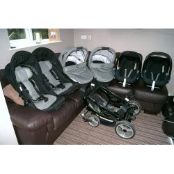 OBABY ZOOM TANDEM TRAVEL SYSTEM / PRAM / BUGGY