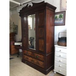 Large Antique Wardrobe - Large Mahogany Wardrobe ( Made in 1907) Good Condition - Chest Of Draws