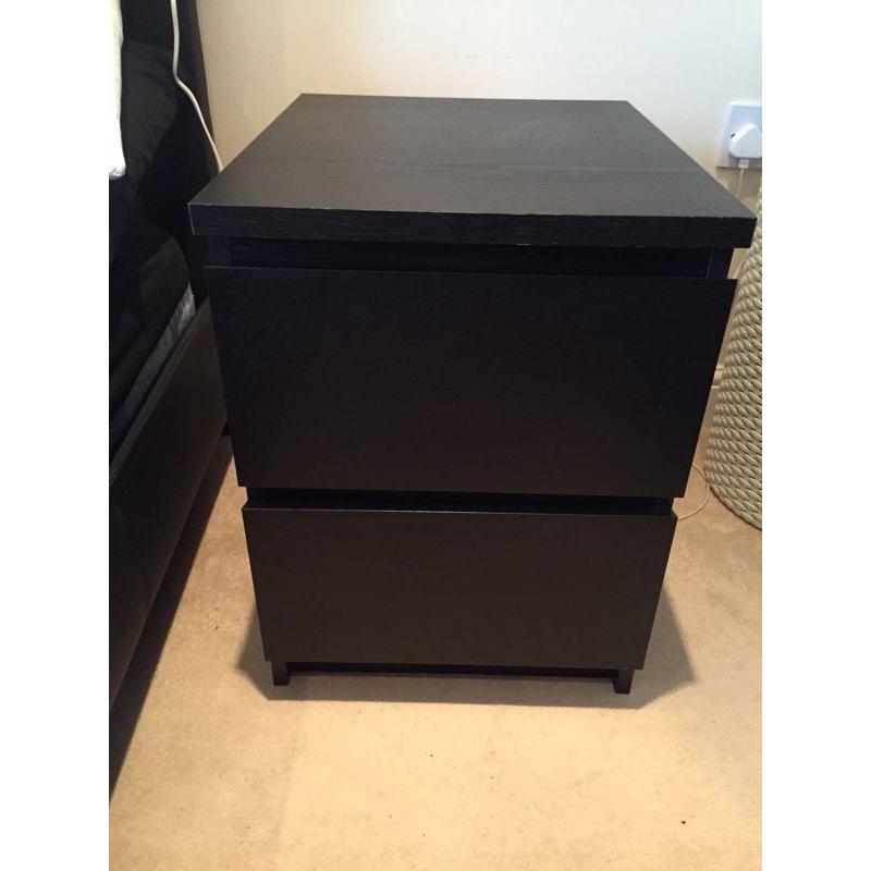 x2 Black Bedside Tables