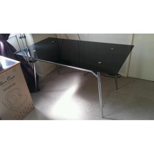 Black Glass Table