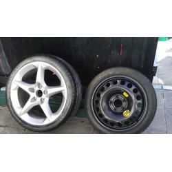 1 Vauxhall alloy wheel plus space saver wheel